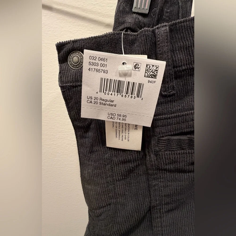 American Eagle 🦅 Outfitters Stretch Corduroy Low Rise Baggy Wide Leg Pants - Picture 4 of 5